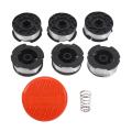 6 Pieces Thread Spools for Black and Grass Trimmer, with Spool Cover