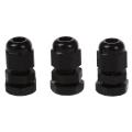 30 Pcs Pg7 Waterproof Connector Gland Black for 4-7mm Diameter Cable