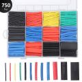 750 Pieces Heat Shrink Tubing,cable Insulated Sleeving Tubes,5 Colors