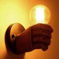 2x Retro Right Hand Fist Resin Wall Lamp Decoration Antique Wall Lamp