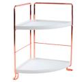 2-tier Corner Wire Shelving Stackable Organizer for Cosmetics