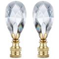 2 Packs Teardrop Clear Crystal Lamp Finial Lamp Decoration for Lamp
