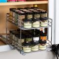 Pull Out Spice Rack Organizer for Cabinet,heavy Duty Double Rack 23cm