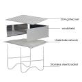 Outdoor Camping Barbecue Grill Stainless Steel Folding Firewood Stove