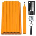 12pcs 7inches Carpenter Marking Pencils with Sharpener, Pen Holder