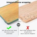 Bamboo Cutting Board with Handle, Rubber Cutting Board for Meat
