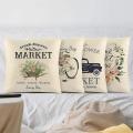 Summer Pillow Covers 18x18 Inches, Set Of 4 Farmhouse Summer