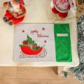 Christmas Decorations Red and Green Gift Carts Placemats,red