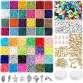 Beads for Jewelry Making Kit 3600pcs Heishi Flat Polymer Clay Beads