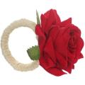 6pcs Rose Flower Napkin Rings,dinner Tables Decoration (red)