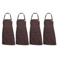 4x Plain Apron with Front Pocket Kitchen Cooking Craft Baking Coffee