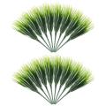 16 Pcs Artificial Outdoor Plants, Plastic Greenery Shrubs Wheat Grass