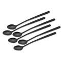 8 Ice Cream Spoons Long Drink Spoons Stainless Steel Black 22 Cm Long