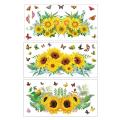 Flower Sunflower Personality Wall Sticker for Diy Living Room 3pcs