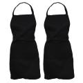 5x Plain Apron with Front Pocket Kitchen Cooking Craft Baking Black