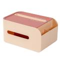 Tissue Box Multifunctional Remote Control Storage Drawer Pink