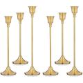 Cone Candlestick 6-piece Set Brass Candlestick Modern Candlestick