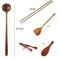 Wooden Cooking Utensils with Spatula Food Tongs Spoon Chopstick