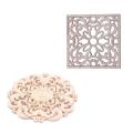 1x Rubber Wood Carved Onlay Applique Diy Decor #f:20x20cm