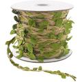 Natural Jute Cord, 5mm Burlap Cord with Leaves, 20m/66ft, 1 Roll