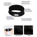 Sports Headband with Led Light, Usb Rechargeable for Outdoor, Black