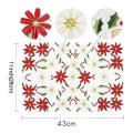 Embroidered Placemats, Red for Christmas Decorations, 11x17 In,6 Pcs