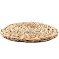 4pc Natural Water Gourd Woven Placemat Round Woven Rattan Table