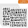 1080 Pcs 15 Sheets Self Adhesive Vinyl Letter Numbers Stickers Black