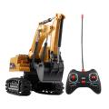 2x 5ch Remote Control Excavator Truck Toys with Lights & Sound