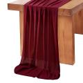 Table Runner 27x118 Inches Wedding Table Decorations Dark Red