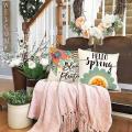 Spring Pillow Covers 18x18 Set Of 4 Farmhouse Throw Pillows Decor