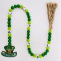 St. Patrick's Day Wood Beads Garlands with Tassels, for Home Decor