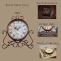 Vintage Table Clock Antique Mantel Clock Battery Operated for Home