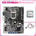 B75 Eth Mining Motherboard 8xpcie Usb Adapter+g630 Cpu+switch Cable