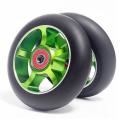 2pcs 100mm Scooter Wheels with Bearings Aluminum Scooter Parts,green