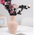 Imitation Rattan Plastic Vases for Home Decor Ornaments(pink)