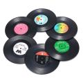 6 Pieces Vinyl Disk Coasters, Protection Desktop to Prevent Damage