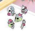 5 Pcs Enamel Pins Set Skull Gothic Lapel Pin for Backpack and Jackets