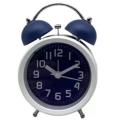 Style Alarm Clock with Twin Bell Bedside Desk and Shelf Clock Blue