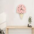 Nordic Ins Style Ice Cream Sharped Wall Hanging Clock, Cartoon Silent