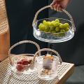 Light Luxury Fruit Basket Portable Glass Fruit Plate 3