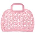 2x Bathroom Hollow Washing Storage Basket Shower Basket Plastic Pink