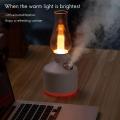 Usb Chargeable Retro Lamp Air Humidifier with Led Light White