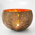 Coconut Shell Candle Holder for Tealight Small Pillar Rustic Candle