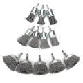 12 Pack 1 Inch/2 Inch Steel Wire Wheels Brush Knotted and Crimped