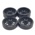 4pcs Metal Wheel Rim Hard Plastic Drift Tire Tyres,2