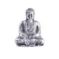 Meditating Buddha Statue Figurine, for Home Garden Distressed Silver