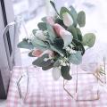 18 Pcs Artificial Oval Eucalyptus Leaves Branches for Wedding