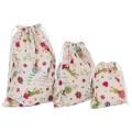 3pcs Non-woven Printed Bouquet Pocket, Floral Drawstring Storage Bag