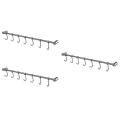 Kitchen Rail Rack Hanging Rack Stainless Steel 7 Sliding Hooks